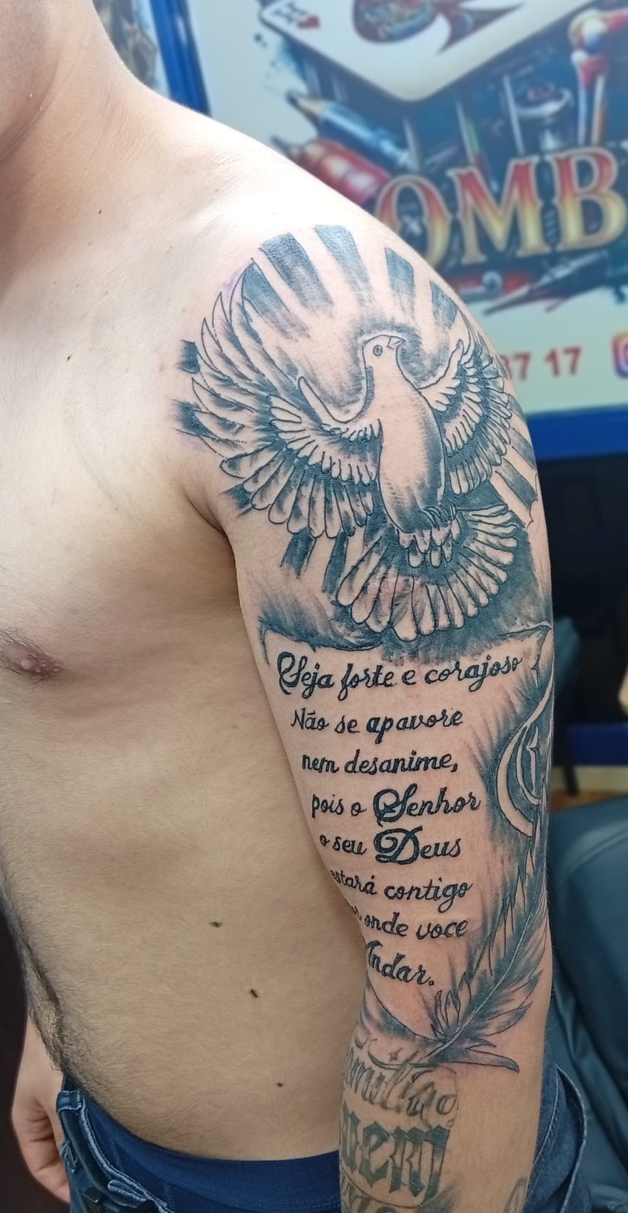 Güvercin & Kaligrafi Kompozisyonu